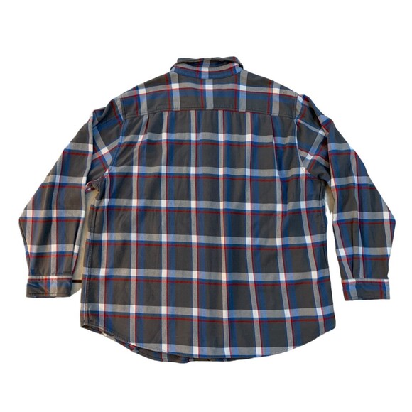 Bonobos Men's size 2XL Gray/Blue/Red Prominent Fit Warm Flannel Plaid Shirt - Picture 7 of 8